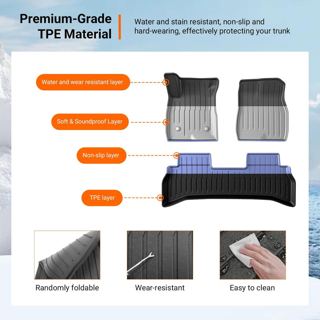 powoq FWD Floor Mats Compatible with 2021-2026 Chevy Trailblazer Cargo Mat Trunk Mat Cargo Liner TPE Replacement for 2021-2026 Chevy Trailblazer FWD Accessories (Trunk Mat+Backrest Mats+Floor mats)