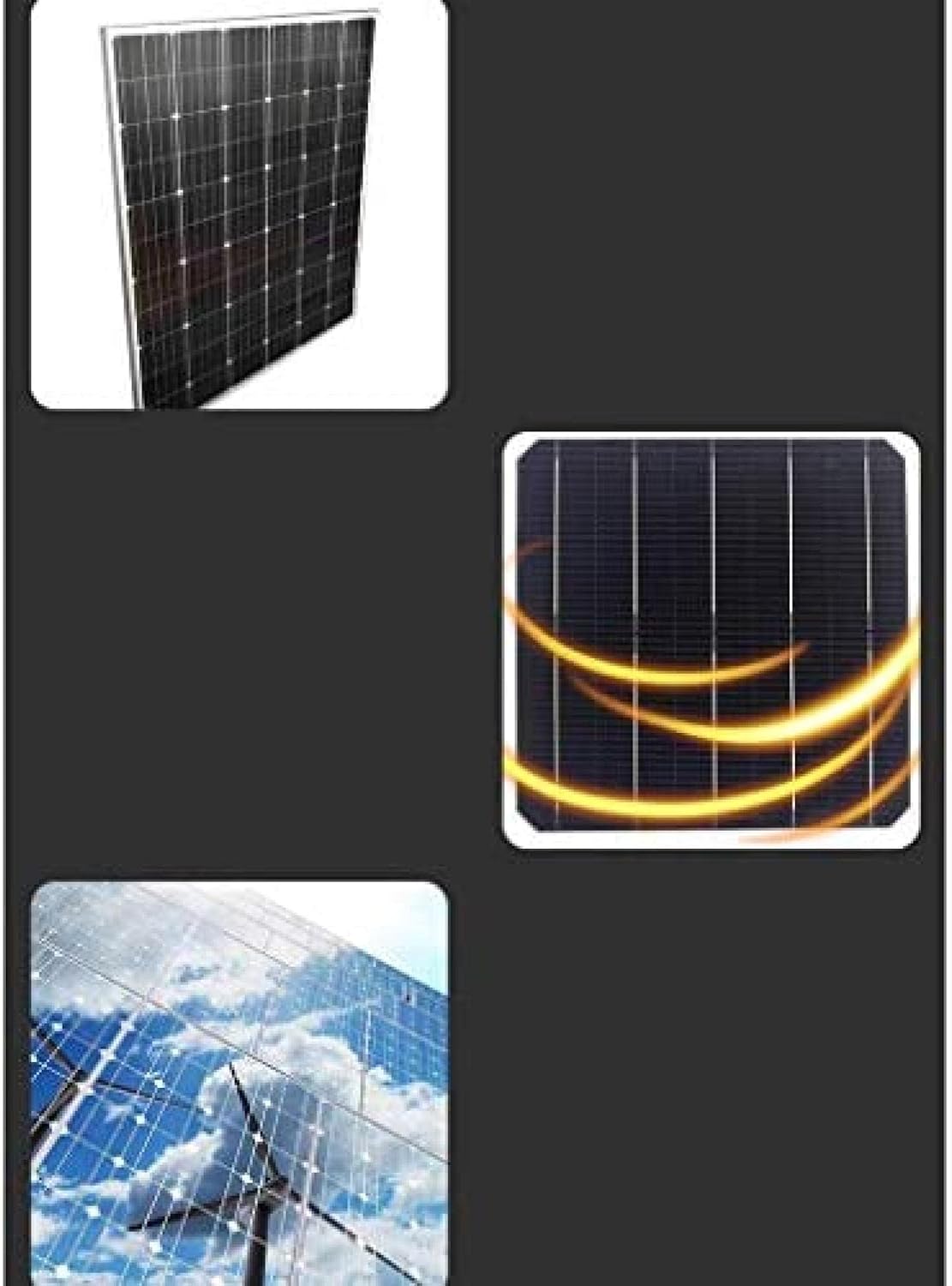 Solar Panel Kit,Solar Panels Solar Panel 12 24V 300W Monocrystalline Solar Panel Roof Charging Board Charger Power Station Generator