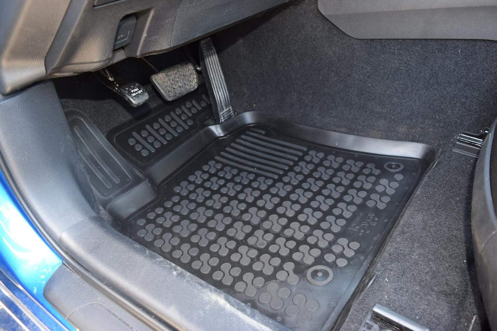 REZAW-PLAST Premium Rubber Floor Mats Set for Acur TSX Wagon 2009-2014 2 Row & Cargo Liner All Weather Liners Odor Molded Black Car Interior Accessories