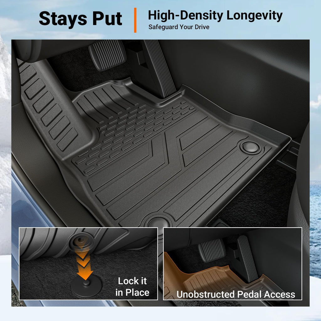 powoq 7 Seats Floor Mats Compatible with 2020-2026 Ford Explorer Cargo Mat Floor Liner Cargo Liner TPE Replacement for 2020-2026 Ford Explorer Accessories (Trunk Mat with Backrest Mat+Floor Mats)