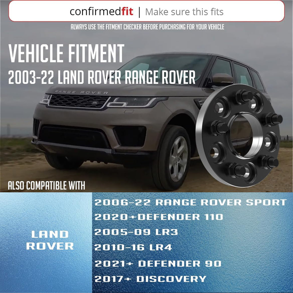 Wheel Accessories Parts 4 Pcs Hub Centric Wheel Spacers 5 on 120mm 5x120mm 1.00 Inch Thick 72.56mm Hub M14x1.5 14x1.5 Thread Stud Fits Land Rover Range Rover Sport Range Rover Discovery Defender 110