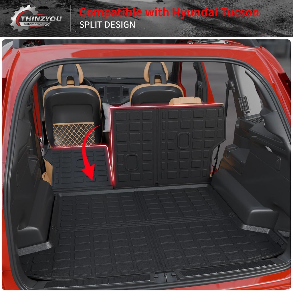 Floor Mats Compatible with 2022-2025 2026 Hyundai Tucson Trunk Mat Cargo Liner Cargo Mat TPE All Weather Back Seat Cover Protector 2024 Tucson Accessories(Floor Mats+Backrest Mats+Trunk Mat)