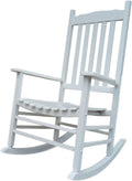 A001WT White Wood Porch Rocker/Outdoor Rocking Chair - Easy to Assemble - Comfortable Size - Outdoor or Indoor Use