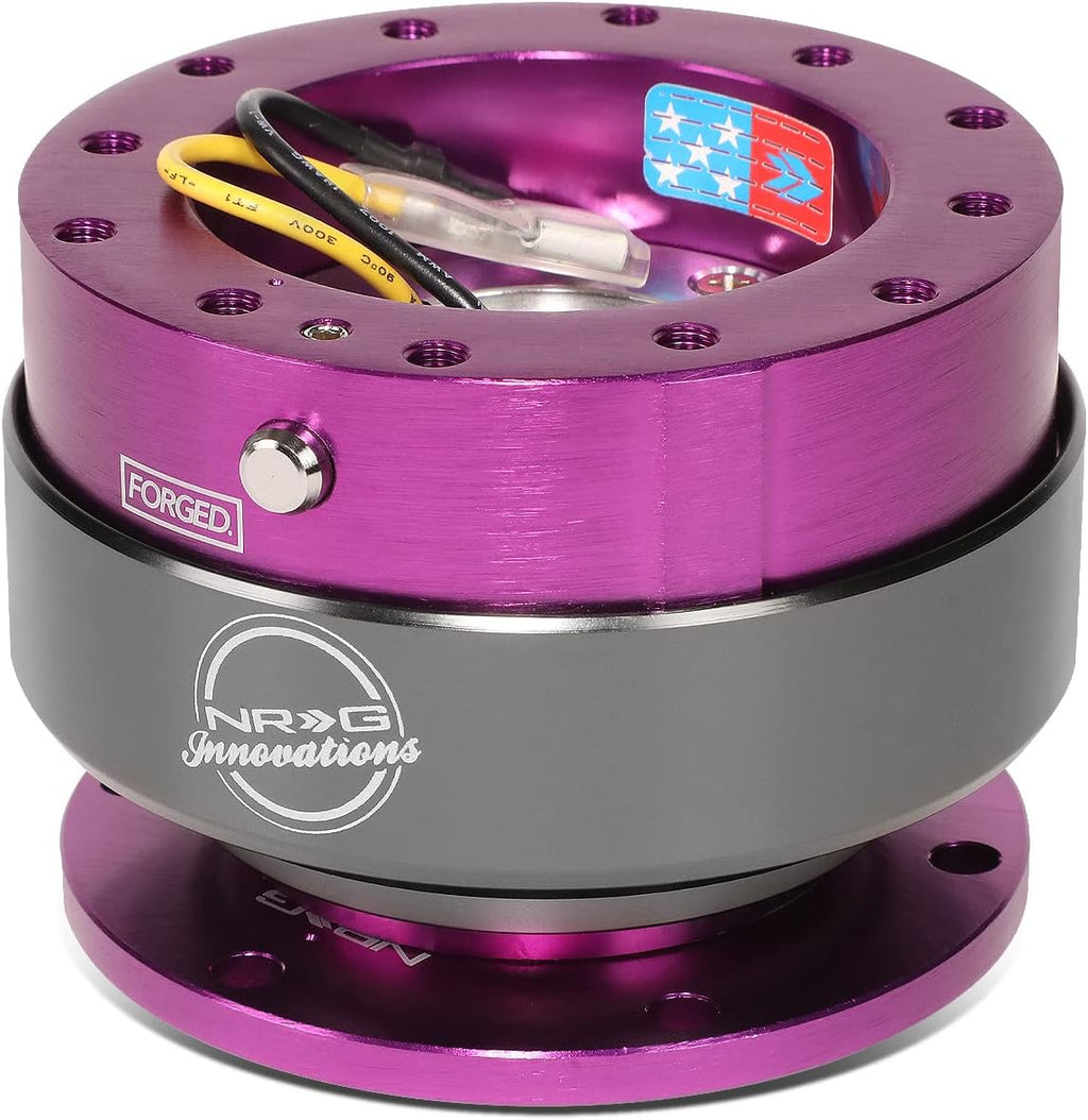 NRG Steering Wheel Quick Release Kit - Generation 2.0 - Purple with Titanium Ring SRK-200PP