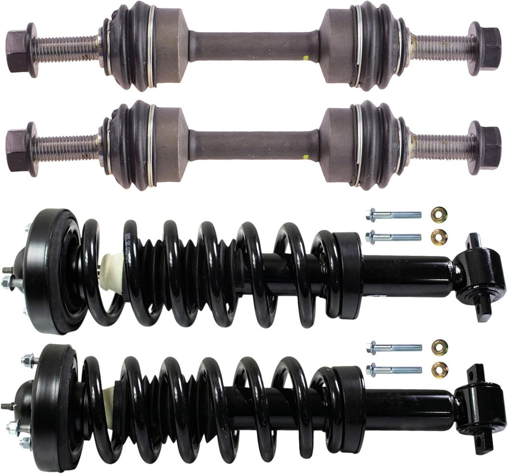 TRQ Front Suspension Kit Shock & Spring Strut Assembly Sway Bar Stabilizer Link Compatible with 2015-2020 Ford F-150
