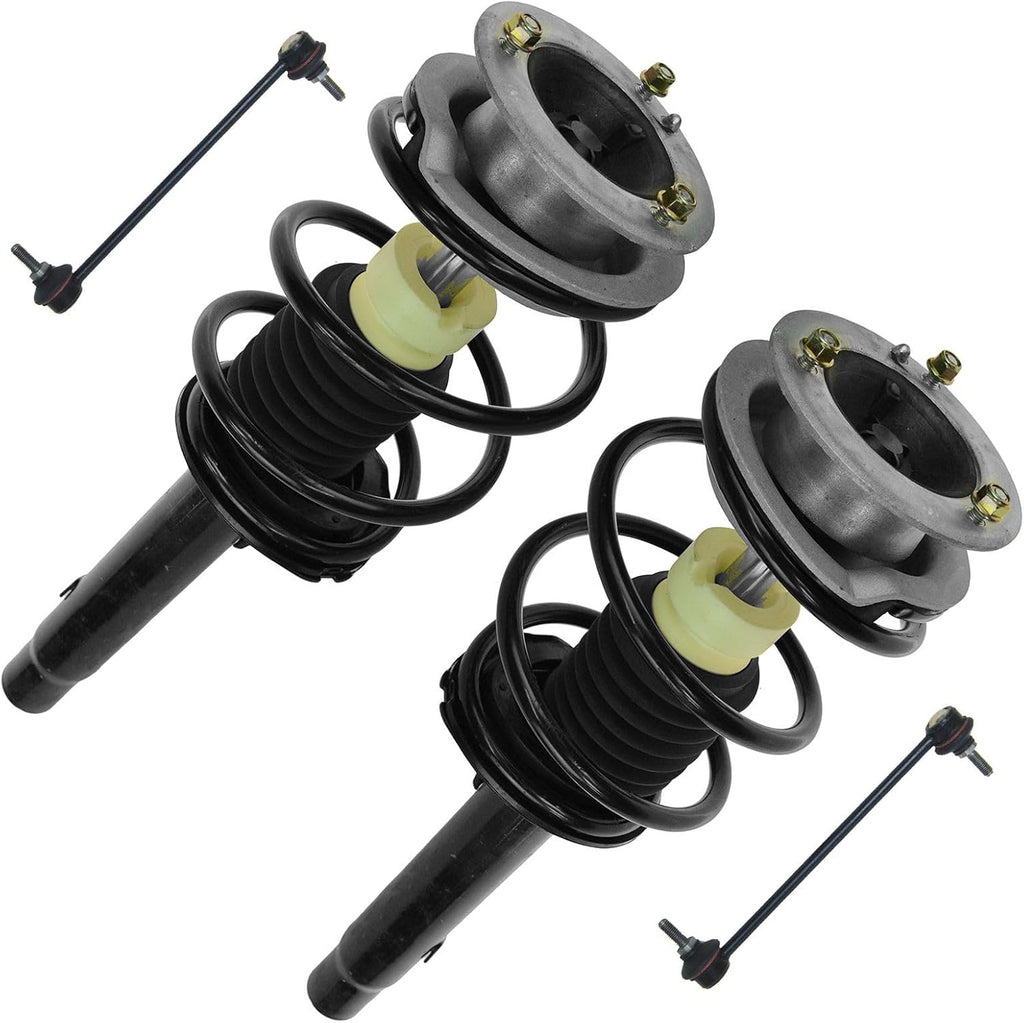 TRQ Front Suspension Kit Complete Strut & Coil Spring Assembly Sway Bar Stabilizer Link Compatible with 2000 BMW 323Ci 1999-2000 323i 2001-2006 325Ci 2001-2005 325i 328Ci 328i 330Ci 330i