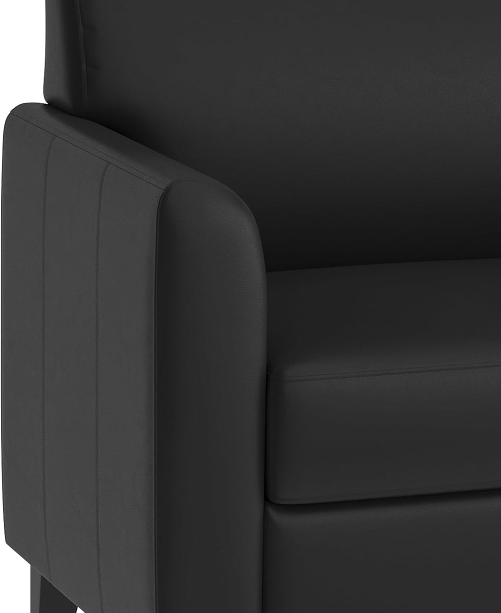 Flash Furniture Hercules Diplomat Series LeatherSoft Upholstered Loveseat, Modern Small Sofa for Living Room or Office, Black
