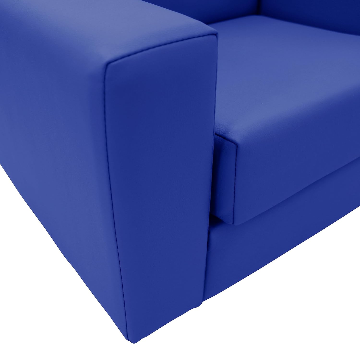 Factory Direct Partners SoftScape Inspired Playtime Classic Reading Sofa, Children's Commercial-Grade Upholstered Furniture for Home, Daycare, Preschool, Library; Comfy Modern Design - Blue, 14473-BL