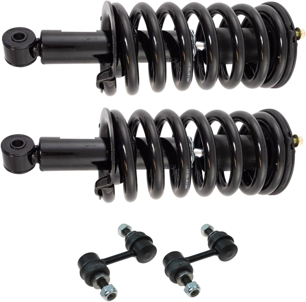 TRQ Front Suspension Kit Shock & Spring Strut Assembly Sway Bar Stabilizer Link Compatible with 2004-2010 INFINITI QX56 2005-2015 Nissan Armada 2004 Pathfinder Armada 2004-2015 TITAN