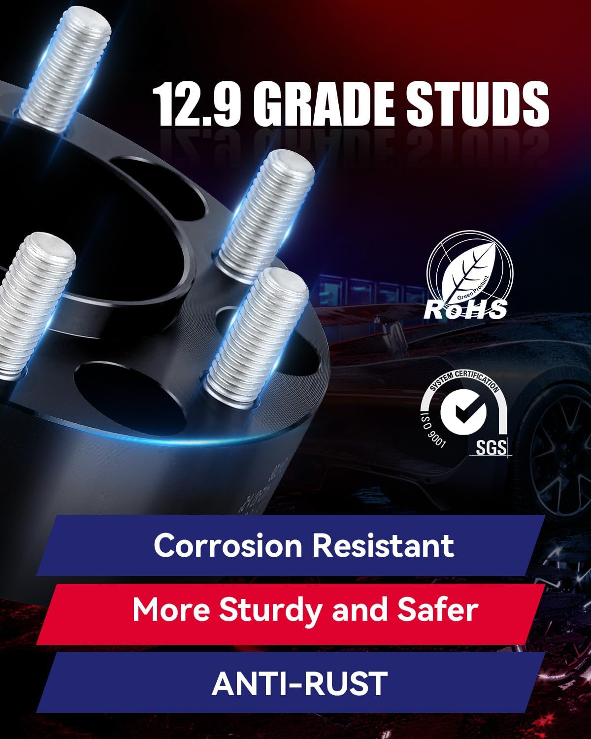 FLYCLE 2 inch 5x5 Hubcentric Wheel Spacers for 2018-2025 Wrangler JL/JLU, 2019-2025 Gladiator JT, 5x127mm Forged Wheel Spacer with 14x1.5 Studs & 71.5mm for 2011-2025 Grand Cherokee WK2 Durango