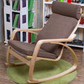 Rocking Chair Indoor, Glider Rocking Chair with High Backrest, Modern Accent Chair Nursery Chair with Wood Legs, Comfy Armchair Rocking Chairs for Living Room, Bedroom, Offices,Brown a
