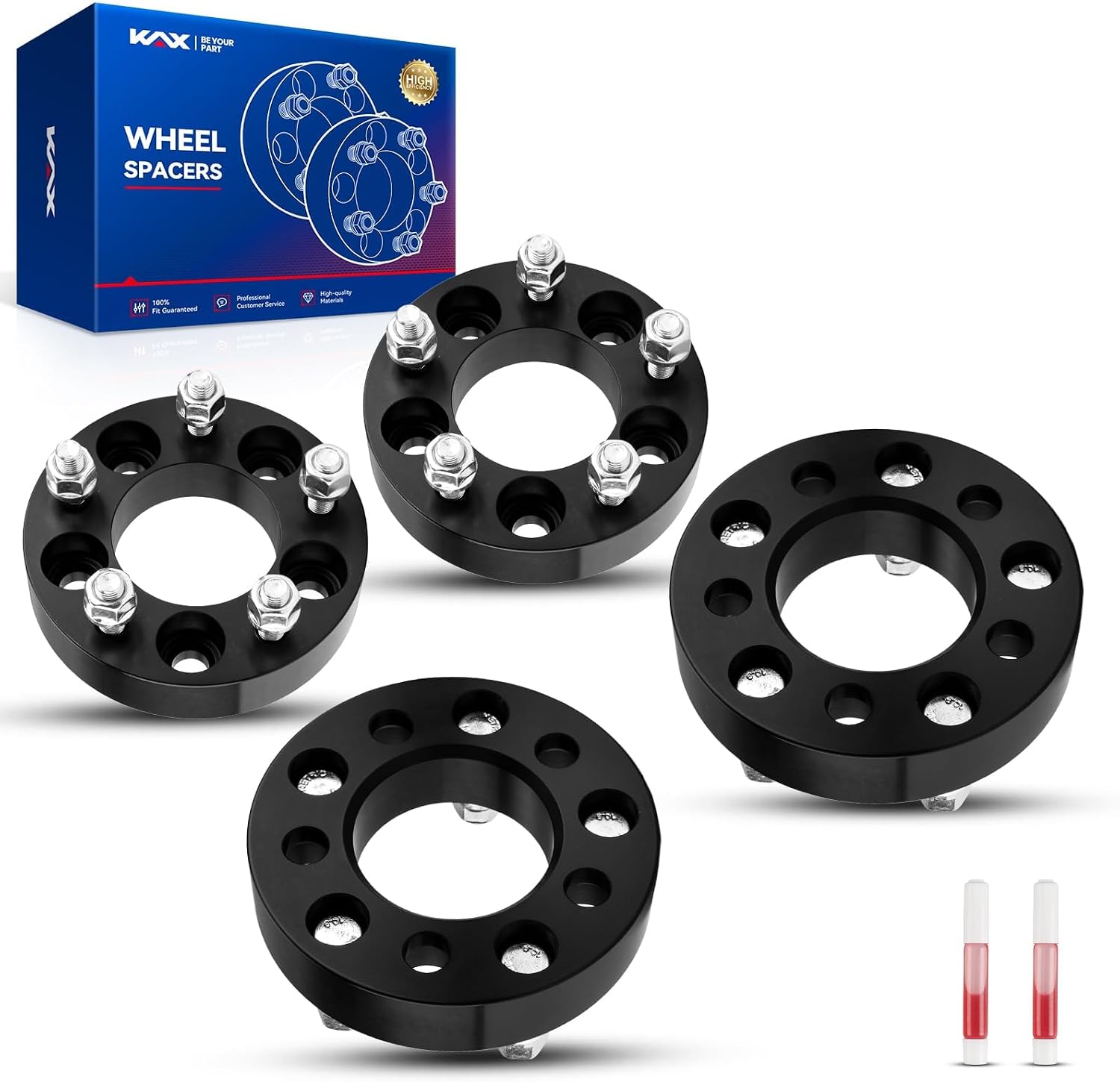 KAX 5x108mm to 5x114.3mm Wheel Adapters,1.25 inch 5 Lug Wheel Adapters (Changes Bolt Pattern) fit for Focus, Fusion, Taurus, Transit Connect, C-Max, with M12x1.5 Studs 73.1mm Hub Bore,4pcs