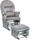 Suite Bebe Madison Glider Rocker and Ottoman, Grey and Light Grey