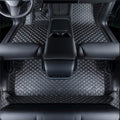 Compatible with Tesla Model Y 5-Seat 2020-2025 Floor Mats Weather Floor Liner Anti-Slip Design Interior (Black with Beige Stitching)
