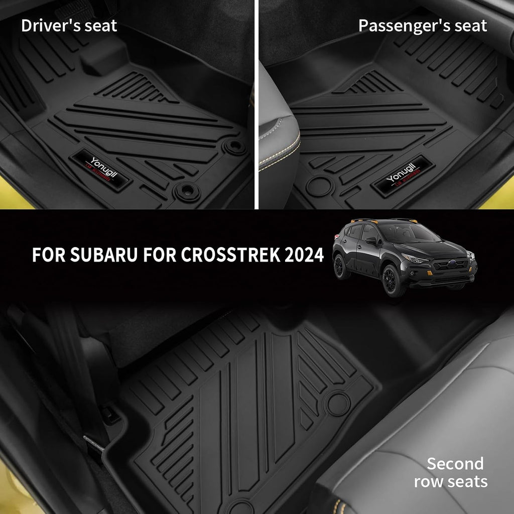for 2024 2025 2026 Subaru Crosstrek/Impreza Floor Mats Trunk Cargo Liner and Backrest Mat Full Set All Weather TPE Protection Mat fit Crosstrek Impreza Accessories