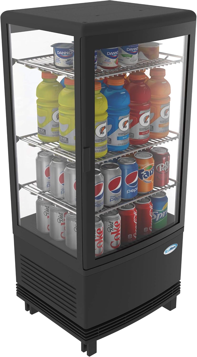 KoolMore CDCU-3C-BK Display Refrigerator, Black, 3cubic feet