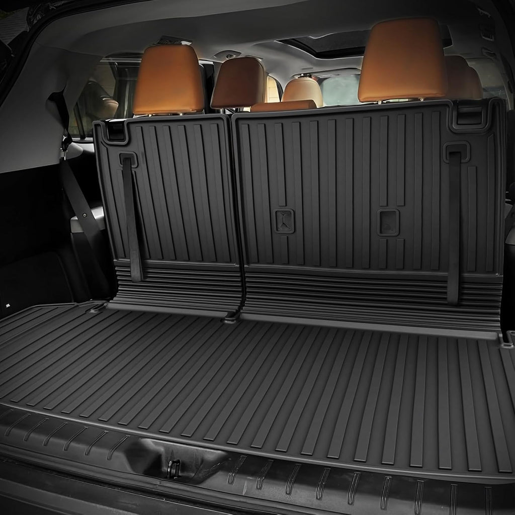 AOMSAZTO Floor Mats and Cargo Mat Compatible with 2024-2025 Toyota Grand Highlander (7 Seats Only): All Weather TPE Protection Full Set Grand Highlander Floor Liners (Not Fit Highlander)