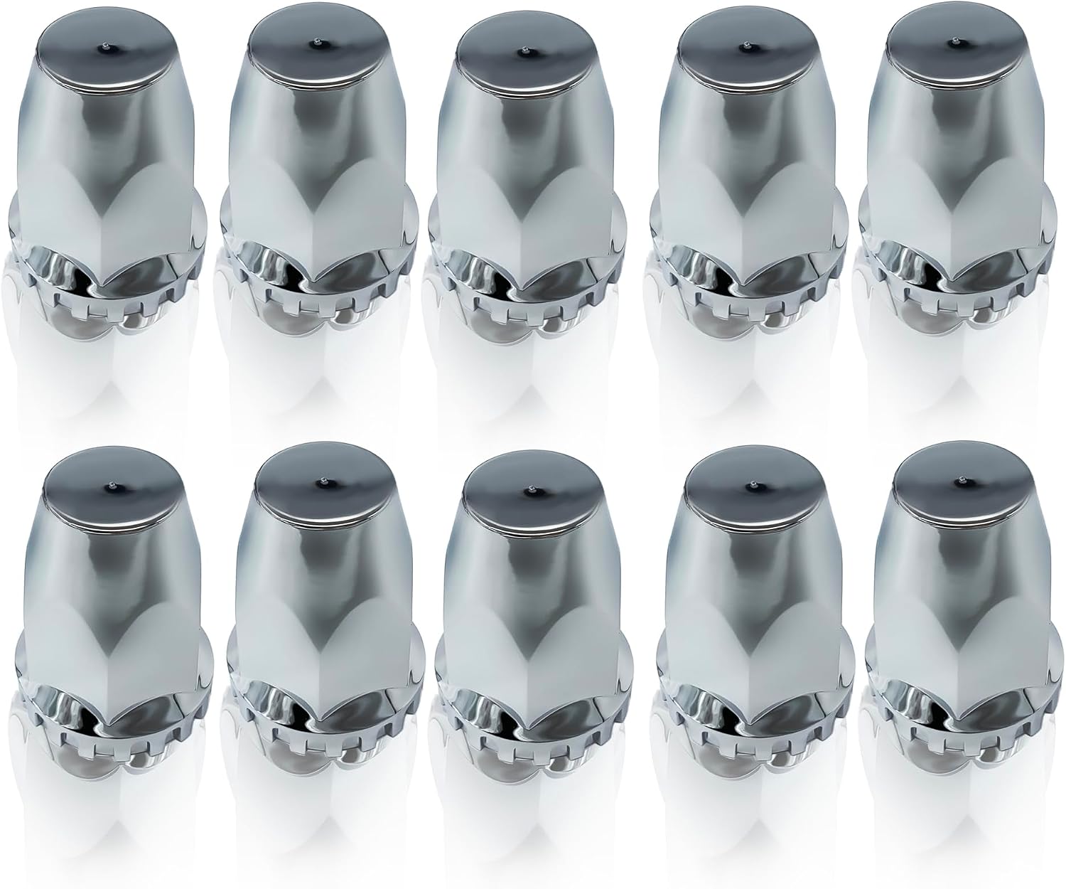 TORQUE Chrome Front and Rear Axle Complete Wheel Cover Set 33mm Screw-on Lug Nut Covers for Semi Trucks (Installation Tool Included) Standart Hub Caps Kit (2 Front & 4 Rear) (TR082)