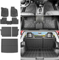 powoq Floor Mats Compatible with 2019-2023 Jeep Cherokee Cargo Mat Floor Liner Replacement for 2019-2023 Jeep Cherokee Accessories (Not for Grand Models) (Trunk Mat+Backrest Mat+Floor Mats)