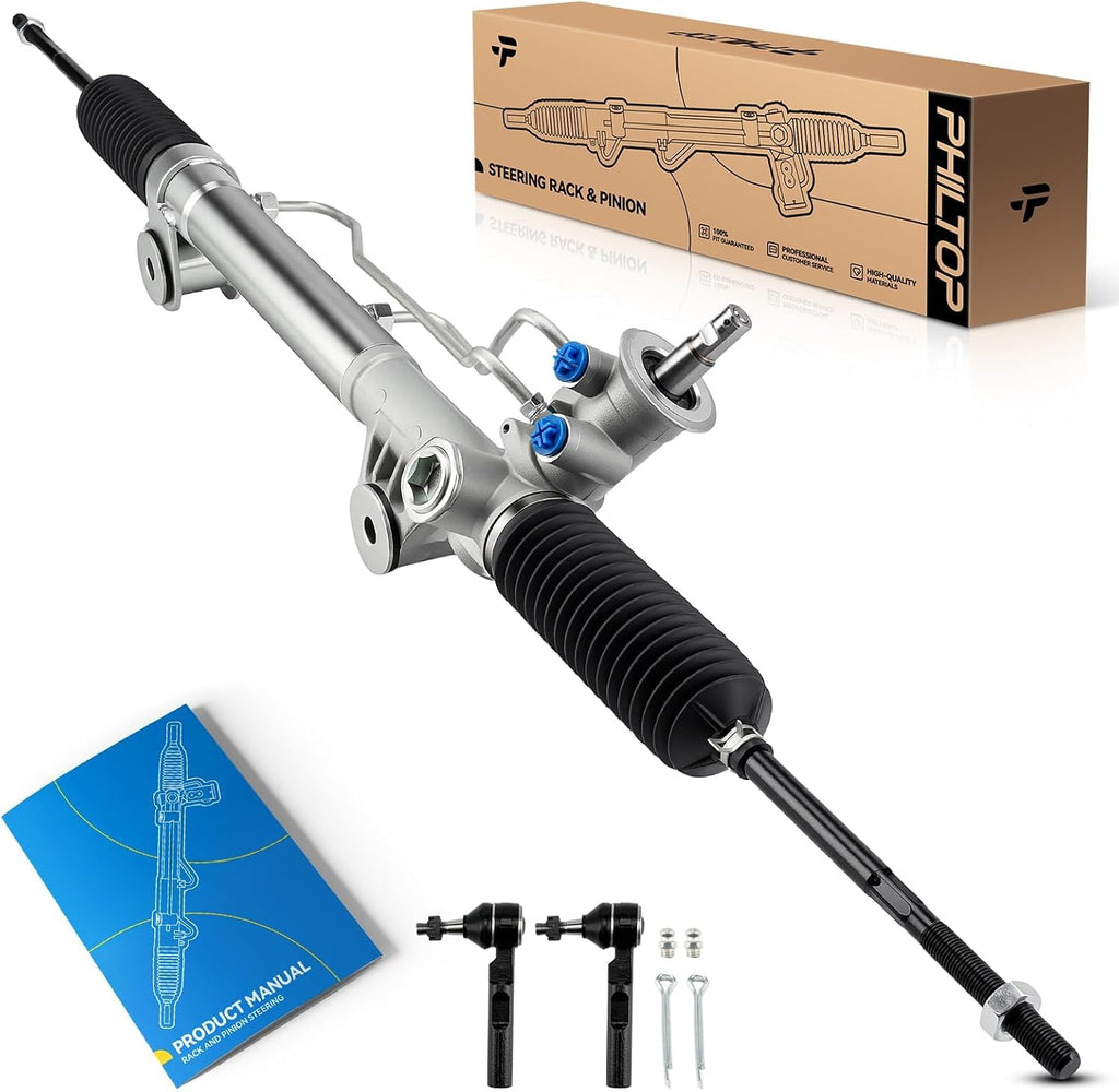 PHILTOP Hydraulic Power Steering Rack & Pinion Kit for 1999-2006 Silverado 1500/Sierra 1500 RWD, 2007 Silverado 1500 Classic/Sierra 1500 Classic, Only RWD, with Outer Tie Rod Ends, Replace# 22-1000