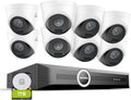 SANNCE 2K 3MP PoE Security Camera System - 8CH 6MP NVR with 8PCS 3MP HD Weatherproof Dome Surveillance Cameras with H.265 Video Compression, Smart IR LED, APP Push Alert, Remote Access (1TB HDD)