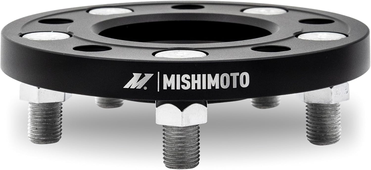 Mishimoto Wheel Spacers, 5x114.3, 64.1 Center Bore, M14x1.5, 15mm Thick, Black