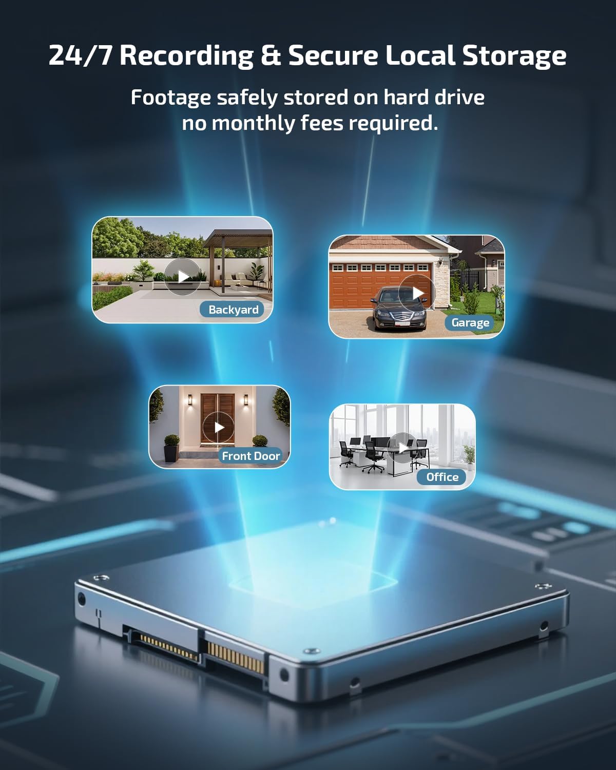 《Dual Lens & Auto Tracking》4K PoE Security Camera System Outdoor, PTZ Video Surveillance Cameras Systems with Color Night Vision, Surveillance DVR Kits