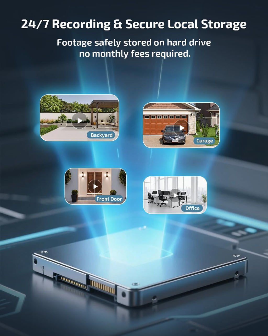 《4K Ultra HD & Auto Tracking》 Wired Security Camera System, Outdoor POE PTZ Video Surveillance Cameras Systems, Surveillance DVR Kits