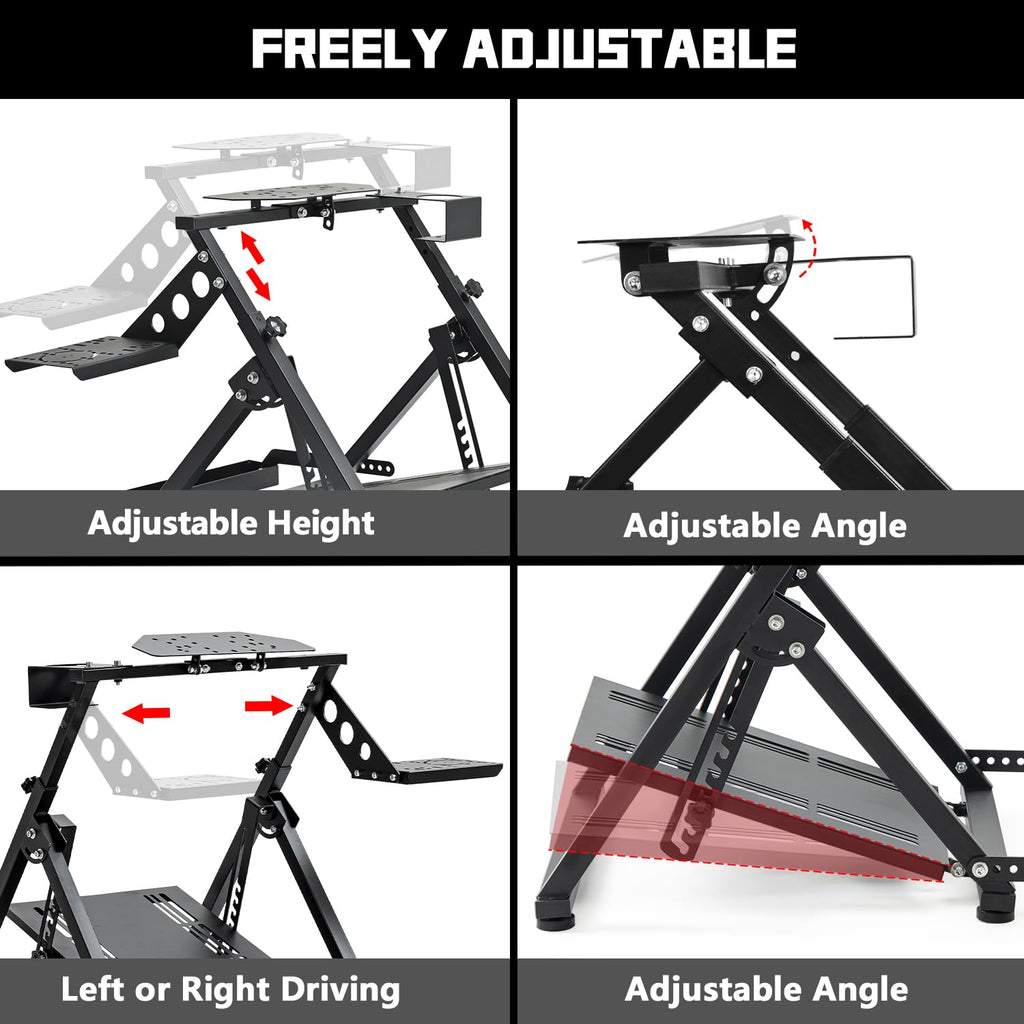 Dardoo X Frame Racing Wheel Stand Foldable Fit for Logitech G25 G27 G29 G920, for Thrustmaster T300RS GT Adjustable Racing Simulator Steering, NOT Included Wheel Pedal Handbrake and Shifter