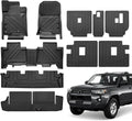 Floor Liners for 2013-2024 Toyota 4 Runner 7 Seat Accessories 3 Rows Floor Mats Trunk Cargo Mats and 2nd 3rd Row Backrest Mats All Weather TPE Protection (Only for 7 Seat Full Set 10 Pcs)