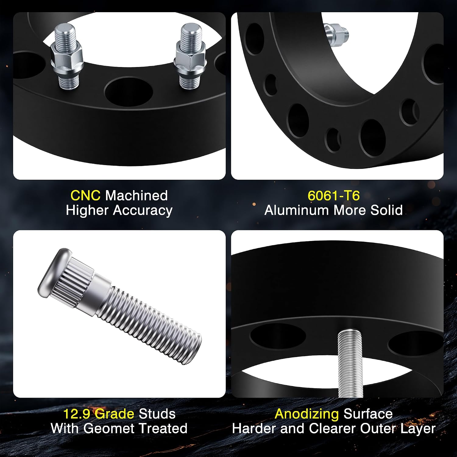 2' 8x210 Hubcentric Wheel Spacers - 154.2mm Hub Bore & M14x1.5 Studs - Forged Spacers for 2011-2024 Chevy Silverado 3500 HD & GMC Sierra 3500 HD Dually Front Wheels (Pair of 2)
