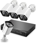 KEPEAK Wired Security Camera System Indoor Outdoor, Motion Detection, Remote Access, 4pcs 1080P Surveillance CCTV Cameras, H.265+ 4CH DVR(NO HDD)