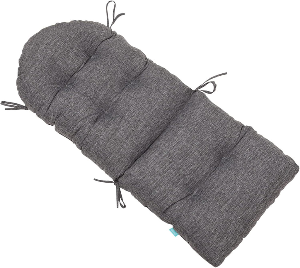QILLOWAY Outdoor High Back Chair Cushion for Adirondack, All Weather Rocking Chair Cushions Thick Padded Replacement for Patio Furniture Set of 4,Charcoal Grey, Black