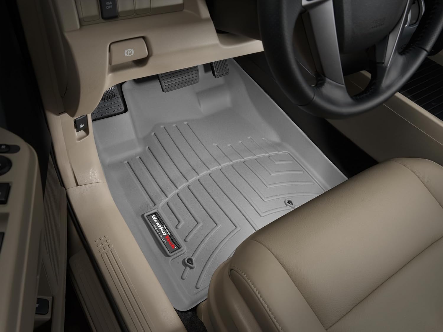 WeatherTech Custom Fit FloorLiners for Honda Pilot - 1st Row (461741), Grey