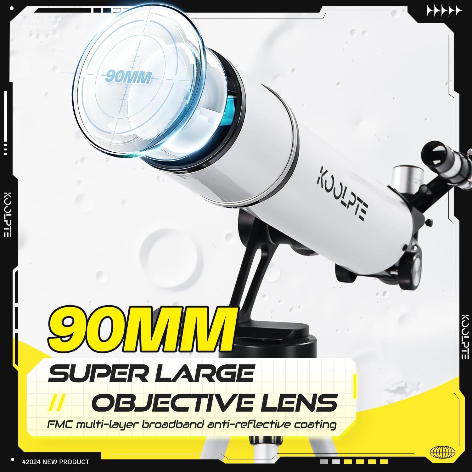 Telescope,90mm Aperture 700mm with Vertisteel AZ Mounting Slow-Motion Mount, High Power Telescopes for Adults Astronomy, Easy for Beginners, with Carry Bag,Wireless Remote Control, Phone Adapter,White