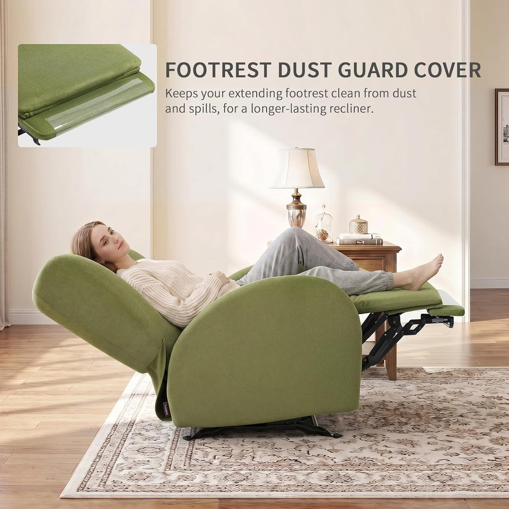 EONIX Stylish Power Glider Rocker Recliner Chair, Dual Motor Independently Controlled Footrest and Backrest, Detachable Headrest, Lazy Boy Recliner for Living Room, SXXY010041, Olive Green