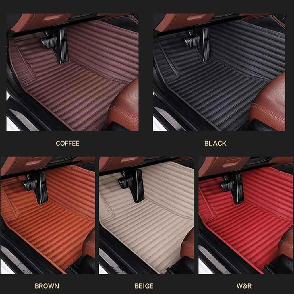 Custom All-Weather Car Floor Mats for Audi Q5 2009-2017, Waterproof Anti-Slip Leather Mats Full Coverage 3D Design Cargo Liners Accessories, Red