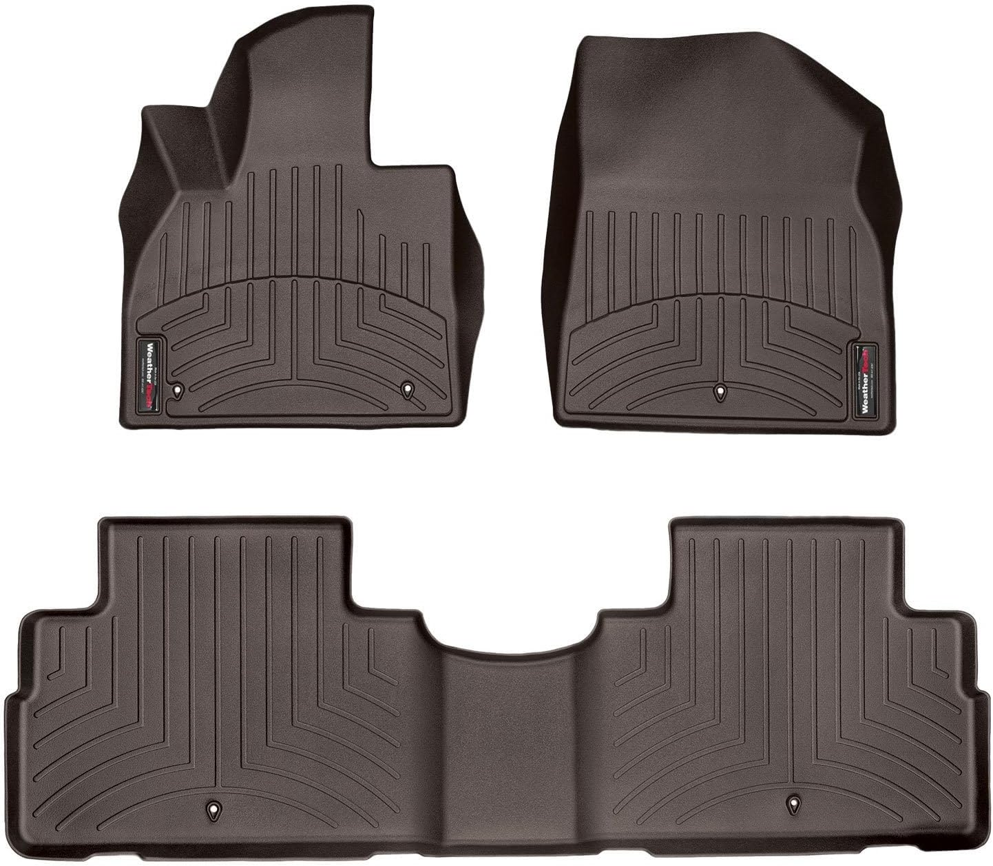 WeatherTech Custom Fit FloorLiners for Hyundai Palisade - 1st & 2nd Row (471578-1-2), Cocoa