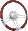 14'' Billet Trinity Half Wrap 9 Bolts Steering Wheel with 2'' Dish and Horn Button (Burgundy)