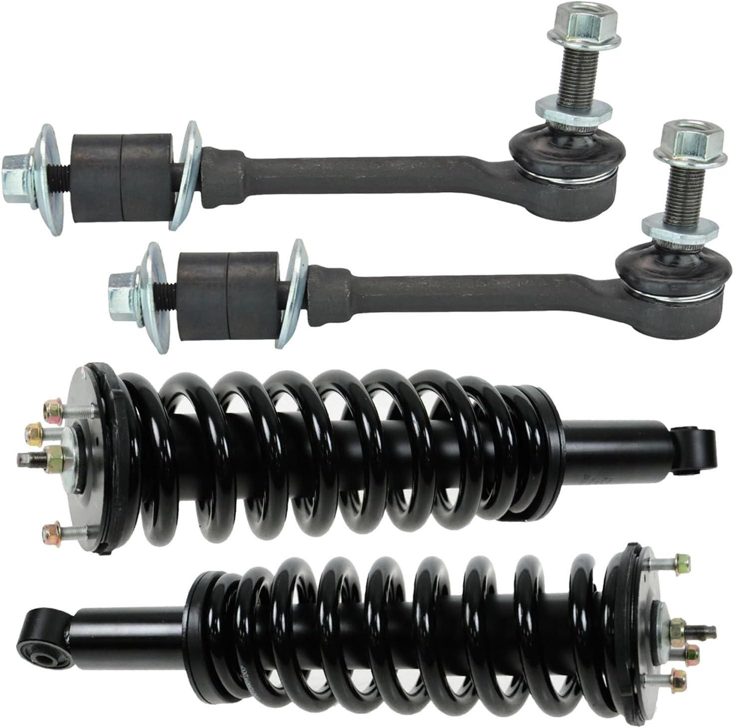 TRQ Front Suspension Kit Complete Strut & Coil Spring Assembly Sway Bar Stabilizer Link Compatible with 2003-2006 Toyota Tundra