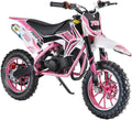 49cc 2-Stroke Kids Dirt Bike, Gas Power Motocross, Off Road Mini Motorcycle, Pocket Motorbike with Front Rear Disc Brakes, Racing Max Speed 30KM/H (Red)