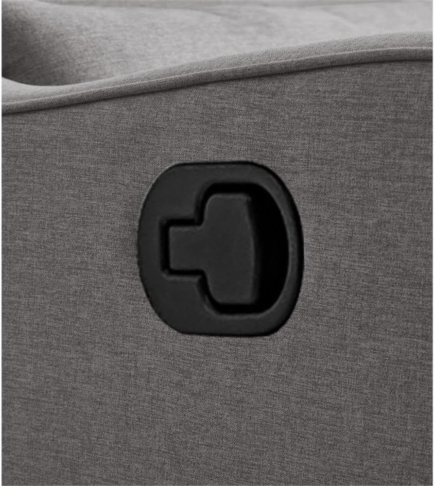 Pemberly Row Premium Fabric Glider Manual Recliner Nursery Rocking Chair for Living Room, Kids Room, Rocker Swivel Recliner with USB Port in Harbor Gray