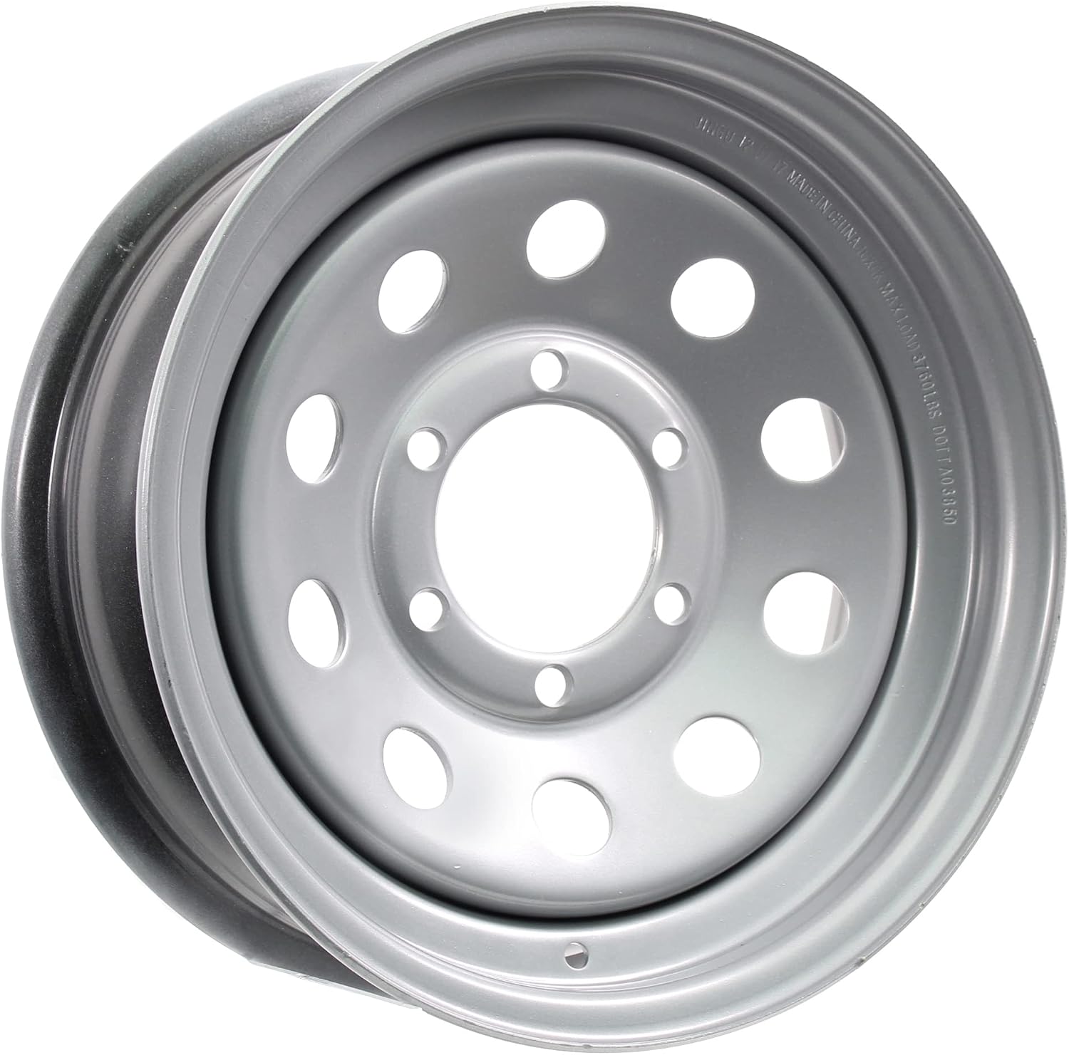 eCustomrim 2-Pack Trailer Wheel 16X6 16 Inch 6 Lug Silver Modular Rim | 16 X 6 Silver Grey Rim, 6 Lug on 5.5 Inch Bolt Pattern, 4.25 Inch Center Bore, 3760 Lbs Max Load, Trailer Tire Use Only