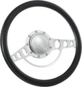 14'' Billet Half Wrap 9 Bolts Steering Wheel with 2'' Dish and Horn Button (Carbon Vinyl)