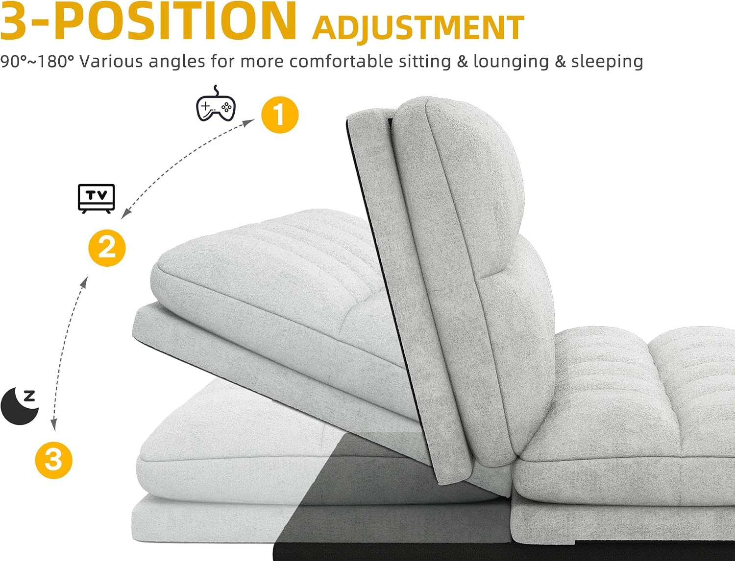 YITAHOME Convertible Futon Sofa Bed, 70' Folding Futon Set for Living Room Home Office Aprtment, Modern Futon Couch with Adjustable Backrest & Armrests, Recliner Lounge, Loveseat Sofa
