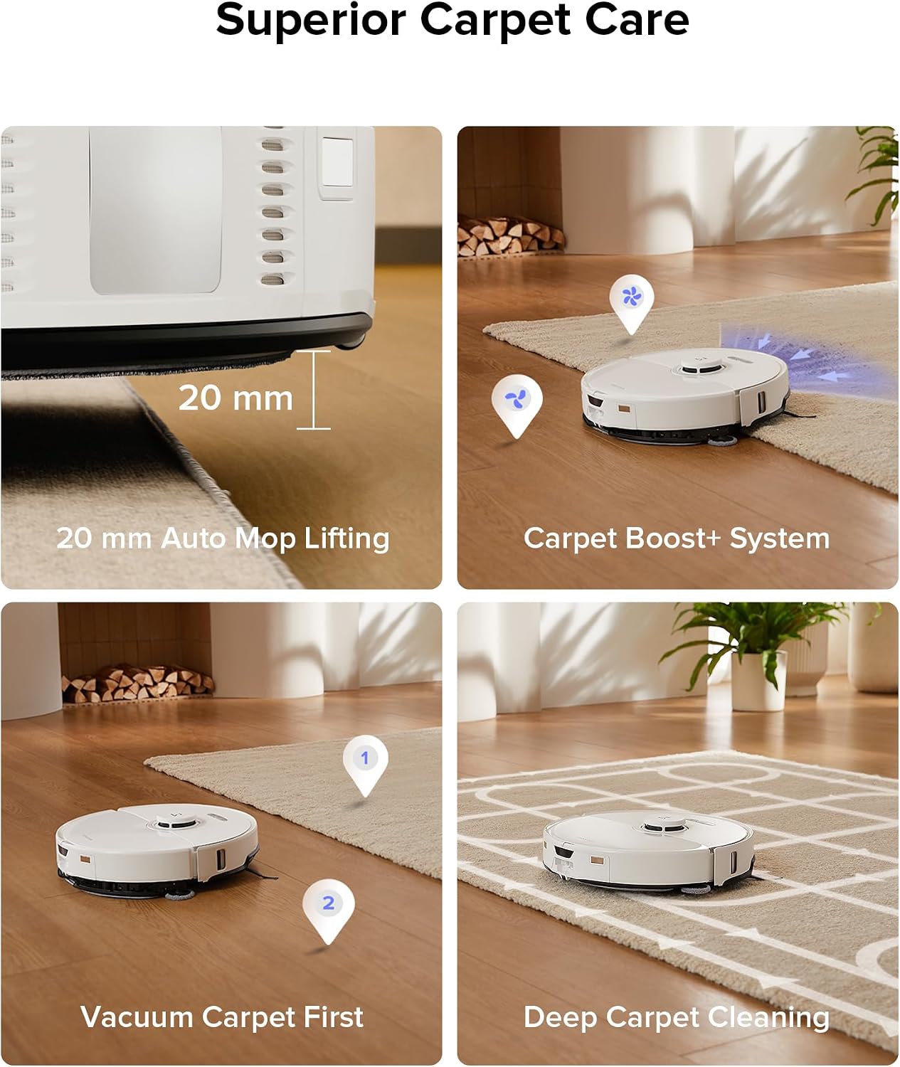 roborock S8 Max Ultra Robot Vacuum and Mop, Auto Mop Washing&Drying, Dirt Detection, Self-Emptying, 8000Pa Suction, 20mm Mop Lifting, White (Renewed)
