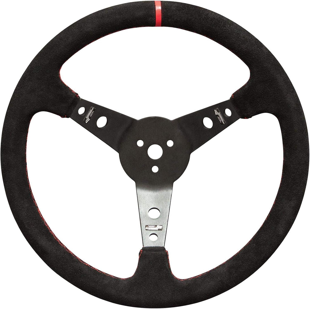 Longacre 52-56797 Pro Alum. Racing Wheel, Suede Rim, 15' Blk
