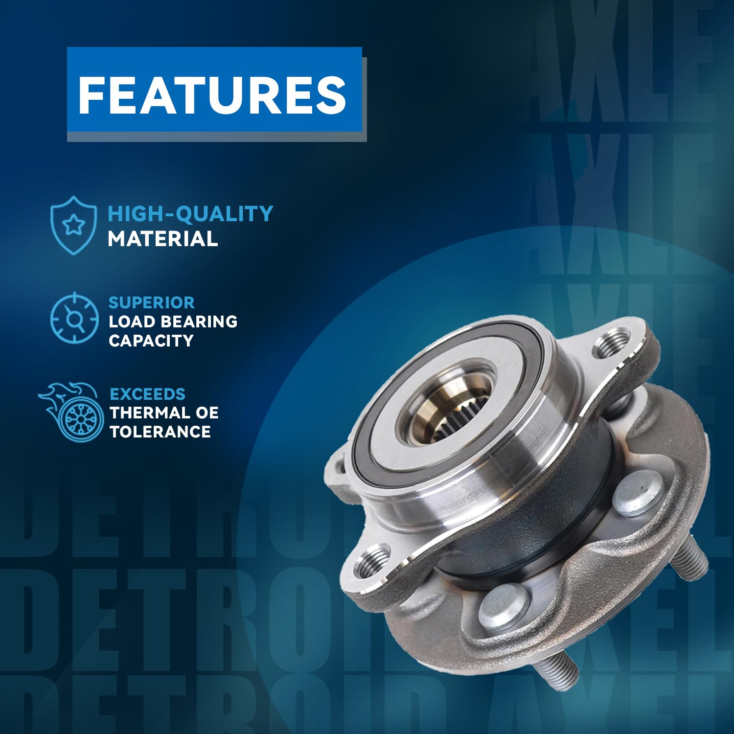 Detroit Axle - Pair Front Wheel Bearing & Hubs Assembly for 2019-2024 Toyota Corolla 2016-2022 Prius 2019-2022 Prius AWD-e 2017-2022 Prius Prime