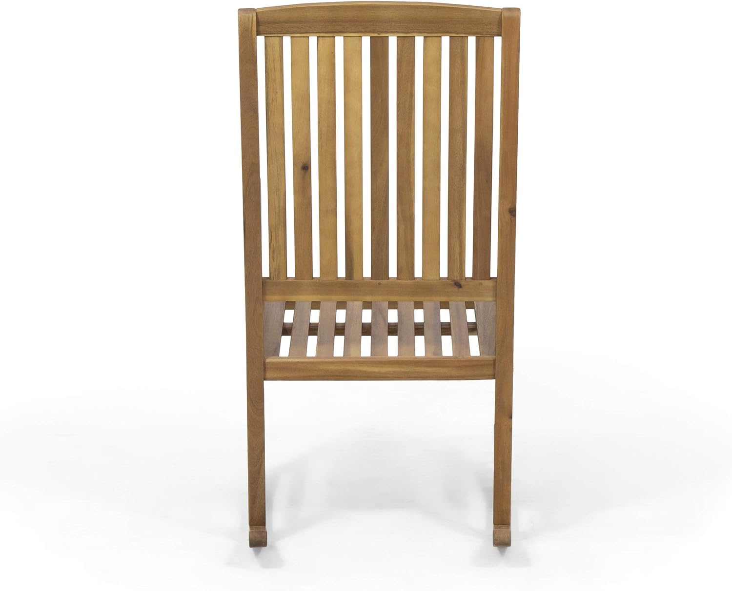 Christopher Knight Home Traditional Patio Garden Furniture Rocking Chair, Outdoor Acacia Wood Club Chair with Rocking Feature, Lounging Armchair, Solid Wood Accent Chair, Brown/Teak