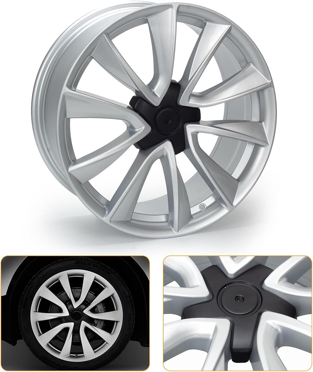 19'x8.5' Alloy Wheel Compatible with Model 3 2017-2023, 19 Inch Replacement Car Rim, 5x114.3 Bolt Pattern, ET40 Offset, 64.1mm Hub Bore, 1 Set